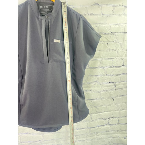 FIGS Technical Collection Graphite Gray Mandarin Collar Scrub Top Womens XS - Picture 10 of 15